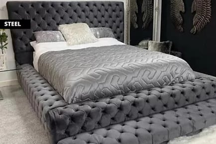 A Royal Ambassador bed frame, Super King Bed Frame + mattress, Plush Silver