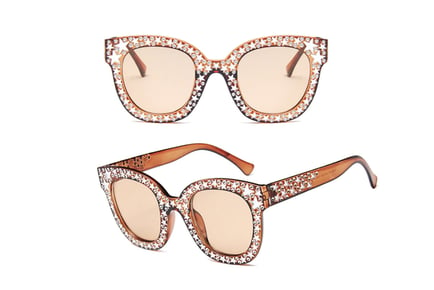 Women's Rhinestone Star Embellished Sunglasses - 1,2, or 4