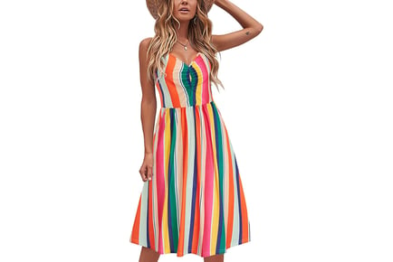 Women's Summer Swing Dress - 4 UK Sizes & 5 Colours