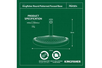 Kingfisher Parasol 14kg Base (Round)