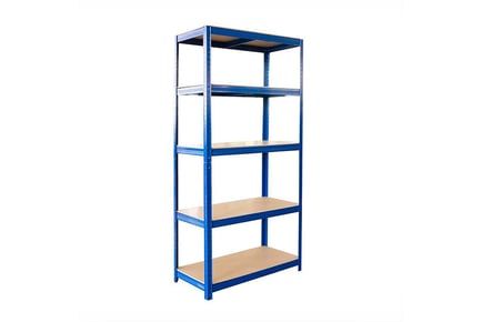 SILVER: Two galvanised heavy duty five-tier shelving units
