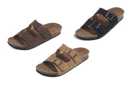 Double Buckle Cork Sole Sandals - 6 Sizes & 3 Colours!