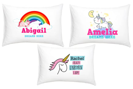 Personalised Kids' Unicorn Pillowcase - 14 Designs