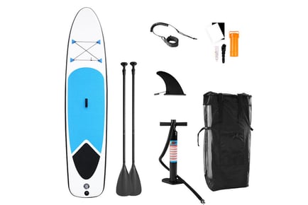 Large Inflatable Paddle Board w/ Accessories - Blue, Red or Black