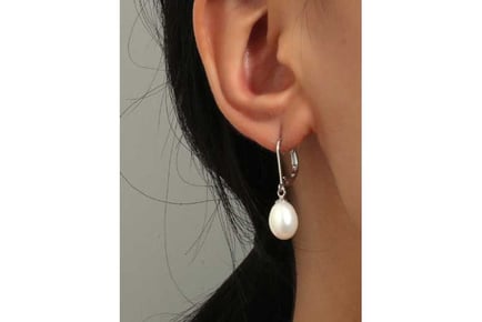 White Freshwater Pearl Drop Earrings