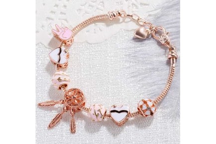 Rose Gold Pink Dreamcatcher Bracelet