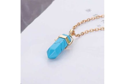 Hexagonal Crystal Turquoise Necklace