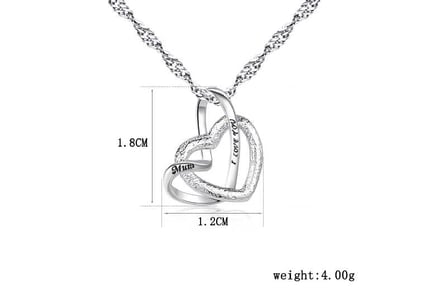 Linked Heart Mum I love you Pendant