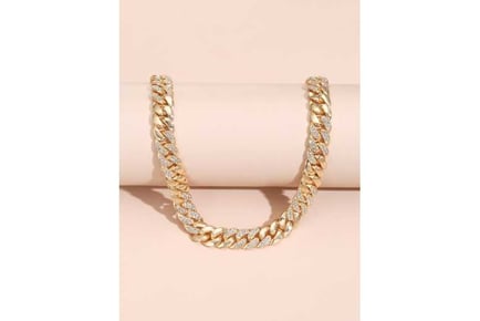 Cuban Link Gold crystal Necklace