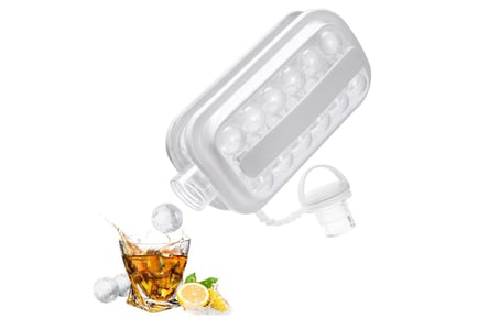 2 in 1 Ice Ball Maker and Flask - White, Pink or Grey!