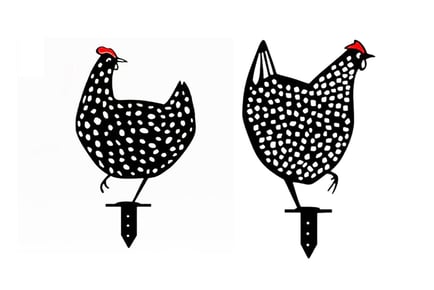 Chicken Garden Ornaments - 2 Sets & 5 Styles!