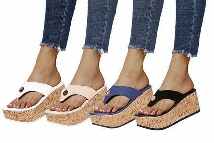 Cork Platform Sandals - 6 Sizes & 4 Colours!