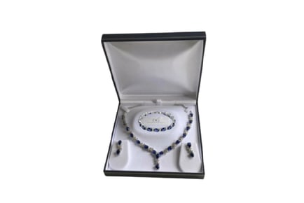 White gold sapphire necklace w/ Bracelet