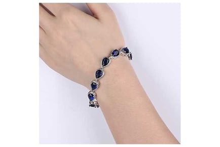 White gold sapphire & diamond bracelet