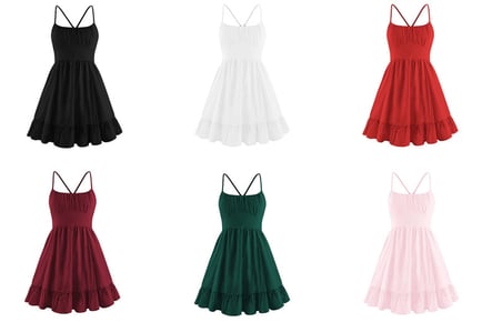 Mini Ruffle Backless Dress - 6 Colours & UK Sizes 8-14