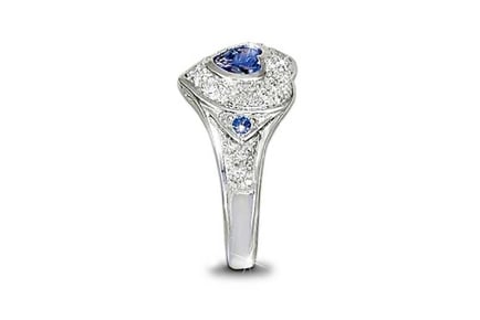 Stunning Blue Heart Crystal Ring