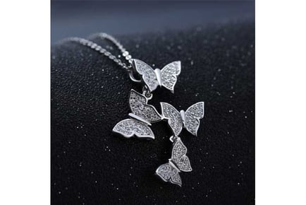 Linked Crystal Butterflies Pendant