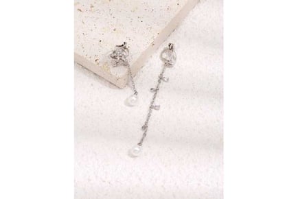 Asymmetric Clip On Drop Earrings