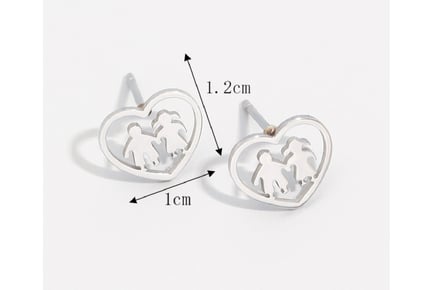 Stainless Steel Couple Stud Earrings
