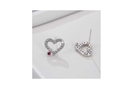 Crystal Love Heart Studs Earrings