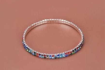 Double Row Colourful Crystal Anklets