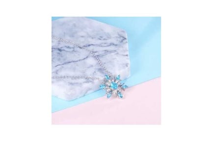 Light Blue Crystal Snowflake Necklace