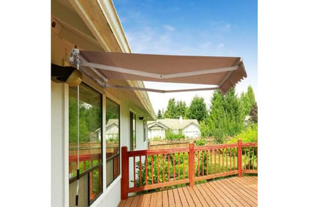 Outsunny Manual Retractable Awning-Beige