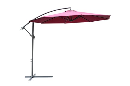 Outsunny Water Resistant Parasol Wine Red