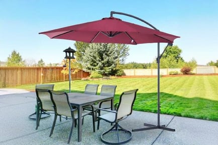 Outsunny Water Resistant Parasol Wine Red