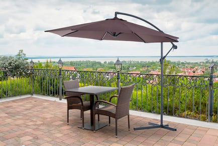 Hanging Umbrella Garden Parasol in Coffee