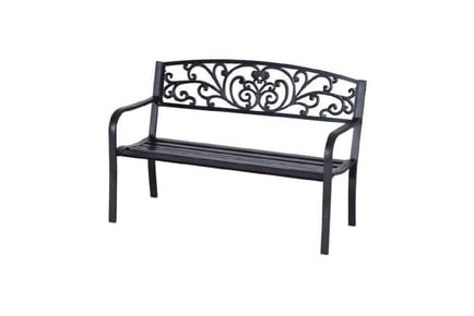 Outsunny 2-Seater Garden Bench Steel
