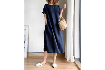 Solid colour Cotton loose fit maxi dress