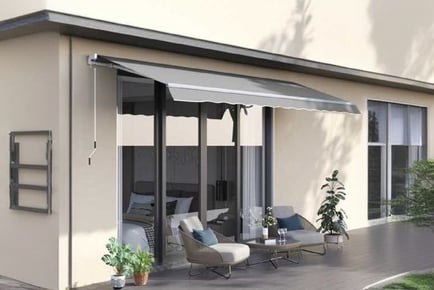 Outsunny Window Awning Canopy Aluminium Frame with Hand Crank