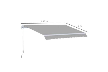 Outsunny Window Awning Canopy Aluminium Frame with Hand Crank