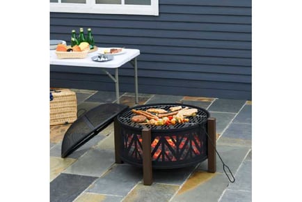 Outsunny Outdoor Fire Pit w/ Grill Grate