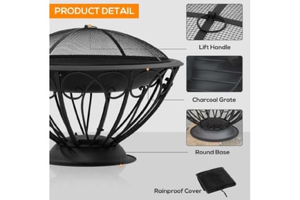 Outsunny Outdoor Fire Pit Metal Bronze