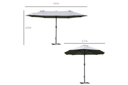 Outsunny Umbrella Double-sided w/ Base