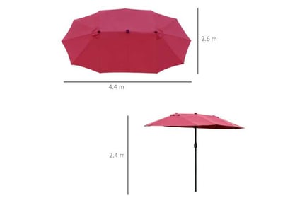 Outsunny Double-Sided Parasol LED Lights