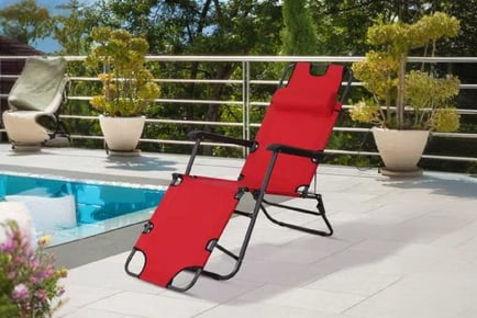 Outsunny 2-in-1 Metal Frame Sun Lounger