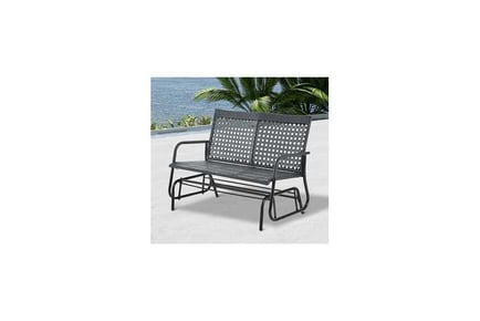 Outsunny 2-Seater Wicker Bench-Black
