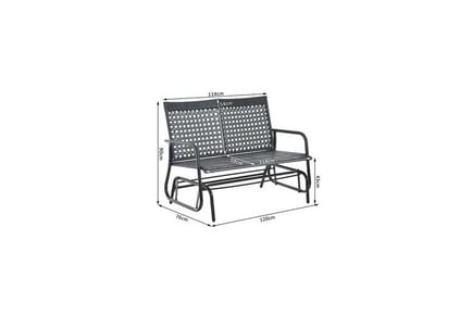 Outsunny 2-Seater Wicker Bench-Black