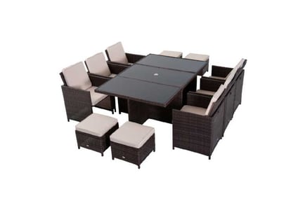 Outsunny 11 Pieces Rattan Dining Set
