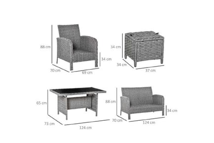 Outsunny 6 PCS Furniture Set w/ Cushions