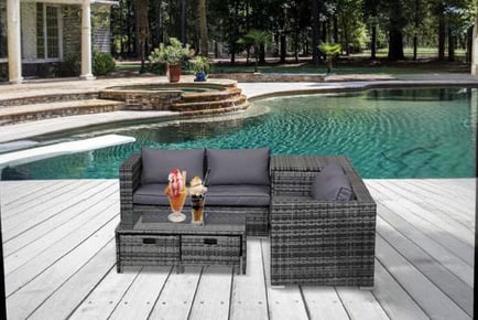 Outsunny 4 pcs Rattan Furniture Set