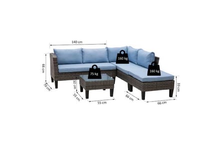 Outsunny 4-Seater Outdoor Furniture Set