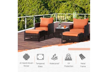 Outsunny 5-Piece Rattan Garden Set