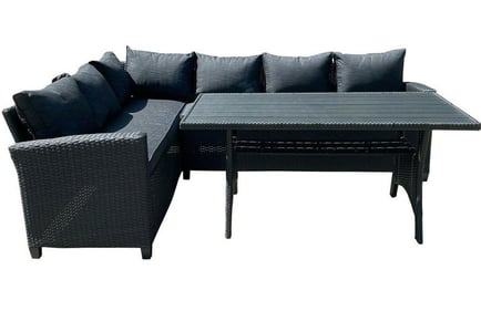 Polyrattan garden furniture set, Black