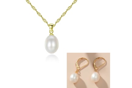 Pearl Pendant and Drop Earrings set