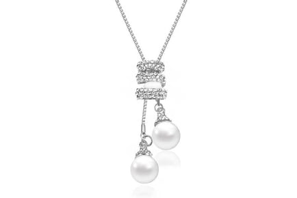 Two Pearls Pendant and Earrings set