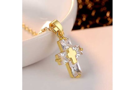Cross Crystal Necklace and Earrings set